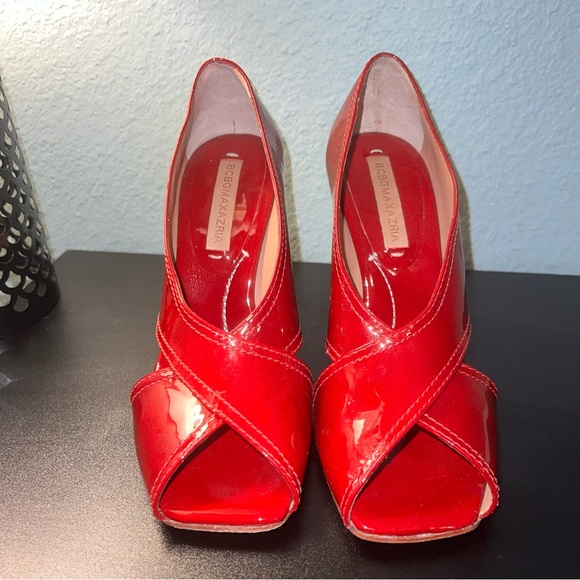 BCBG Max Azria Red Raisa Wicker Wedge Size 6 B - Picture 2 of 11